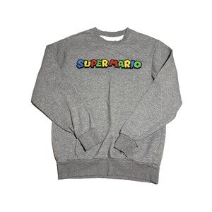 Vintage Nintendo Super Mario Sweatshirt Gray Crewneck Sweater  Sz Small